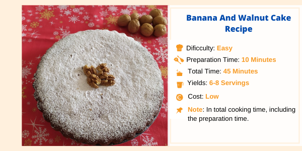 Banana And Walnut Cake Recipe- Familt Cooking Recipes