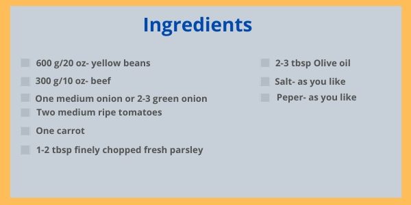 Yellow Bean Soup Recipe-Ingredients