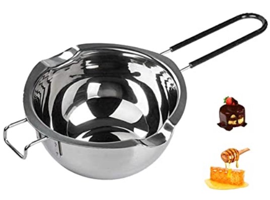 700ML Stainless Steel Double Boiler Pot with Heat Resistant Handle for Melting Chocolate, Candy and Candle Making, Large Capacity