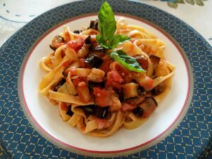 Roasted Eggplant Tomato Pasta-Family Cooking Recipes
