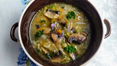 Mushroom And Rice Soup-Family Cooking Recipes
