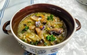 Mushroom And Rice Soup-Family Cooking Recipes 
