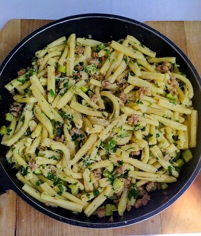 Zucchini And Sausage Casarecce Pasta Recipe-Family Cooking Recipes 