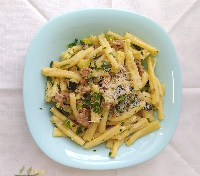 Zucchini And Sausage Casarecce Pasta Recipe-Family Cooking Recipes